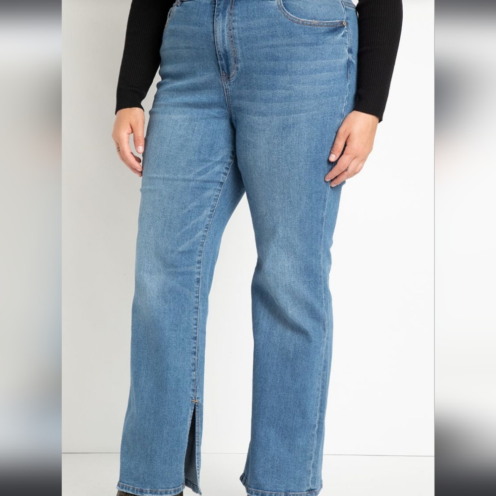 Eloquii Classic Split Leg Jeans. Size 14. Medium Wash. - Picture 2 of 15